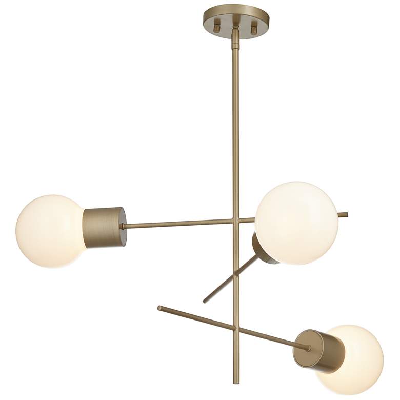 Image 1 83M89 - Contemporary 3-light Chandelier in Antique Brass