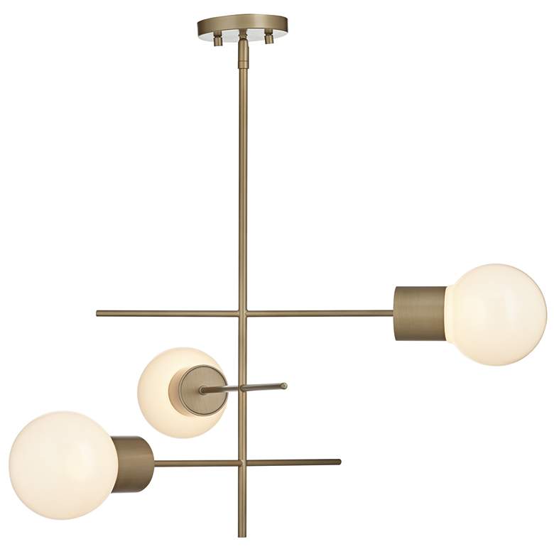 Image 6 83M89 - Contemporary 3-light Chandelier in Antique Brass more views