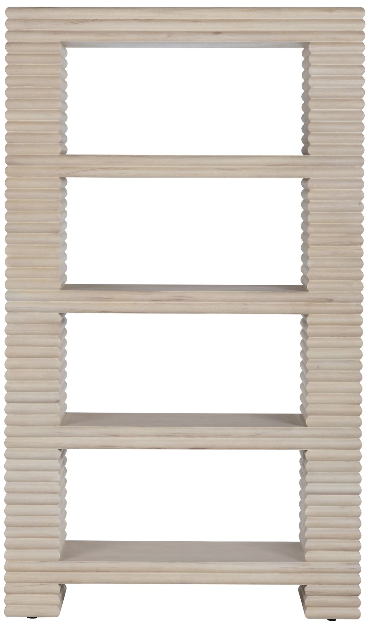 Image 2 84.45 in. Cream Solid Wood 4 Shelf Bookcase more views