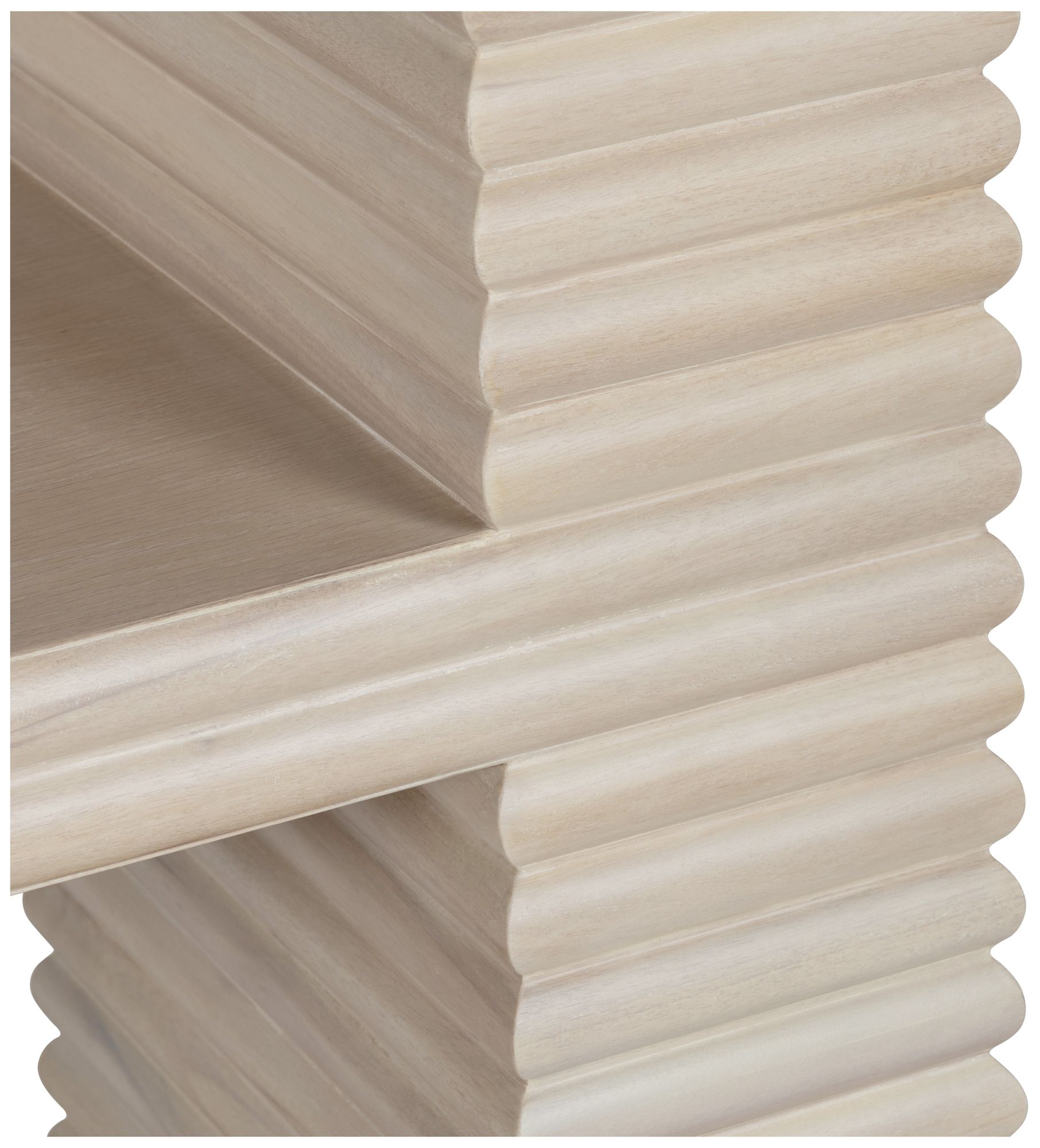 Image 3 84.45 in. Cream Solid Wood 4 Shelf Bookcase more views