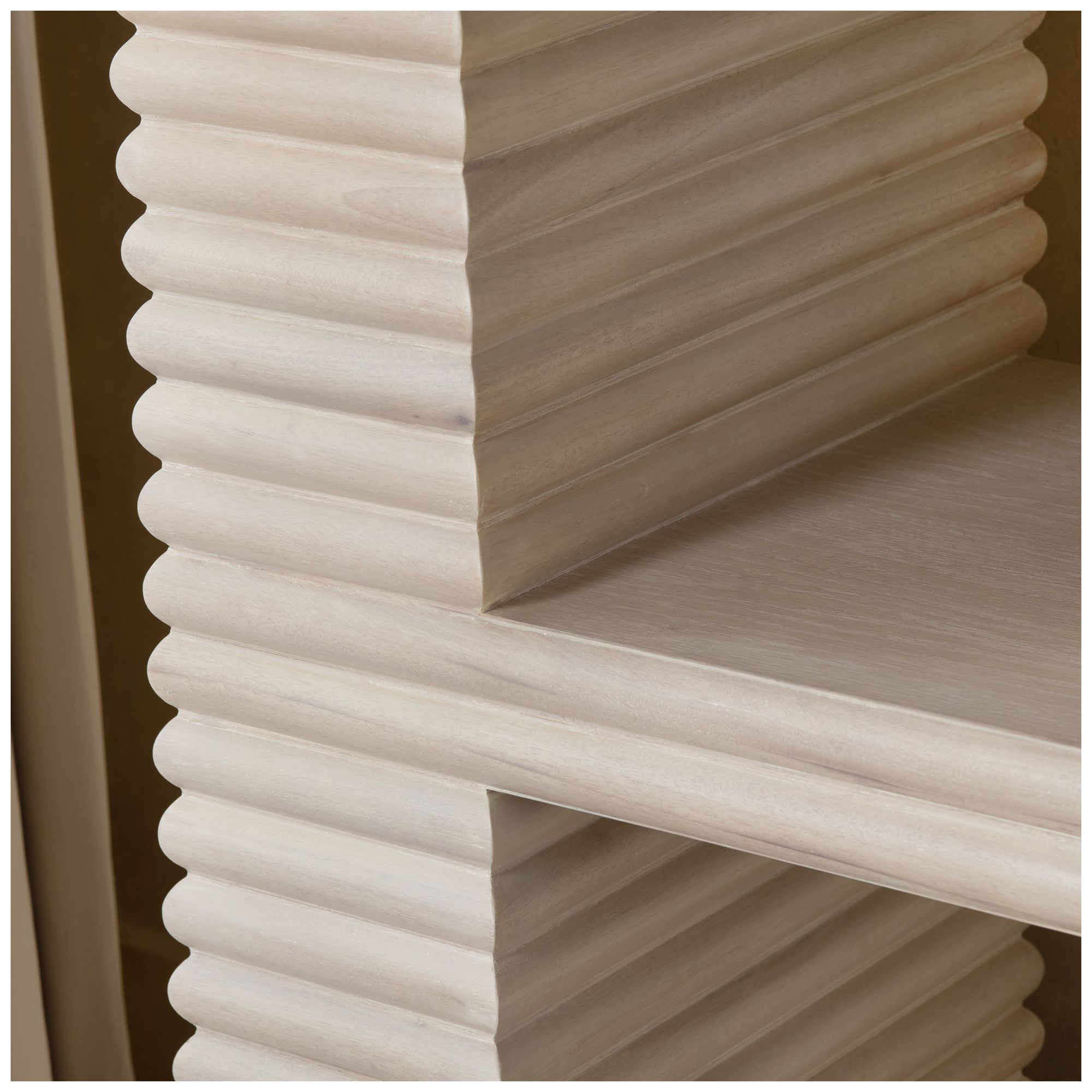 Image 5 84.45 in. Cream Solid Wood 4 Shelf Bookcase more views