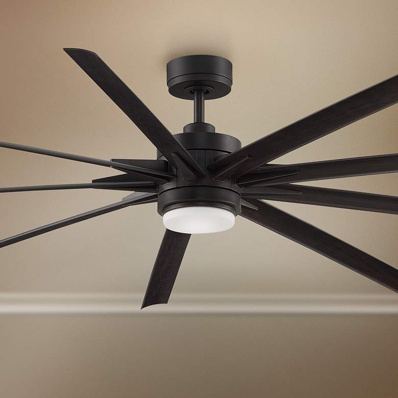 Image 1 84" Fanimation Odyn-84 Dark Bronze CCT LED Large Wet Smart Ceiling Fan