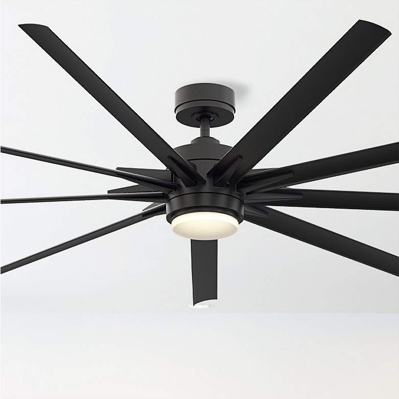 Image 1 84" Fanimation Odyn Black CCT LED Wet Smart Ceiling Fan