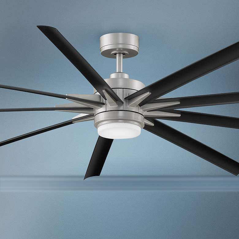 Image 1 84 inch Fanimation Odyn CCT LED Wet Rated Brushed Nickel Smart Ceiling Fan