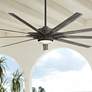 84" Fanimation Odyn Greige CCT LED Wet Large Smart Ceiling Fan