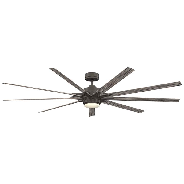 84&quot; Fanimation Odyn Greige LED Wet Rated Large Ceiling Fan with Remote
