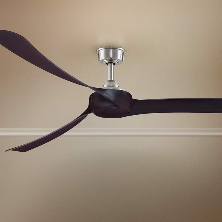 Image 1 84" Fanimation Wrap Brushed Nickel Damp Smart Ceiling Fan