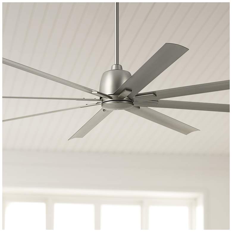Image 1 84" Kichler Breda Brushed Nickel Large Outdoor Ceiling Fan with Remote