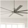84" Kichler Breda Brushed Nickel Large Outdoor Ceiling Fan with Remote