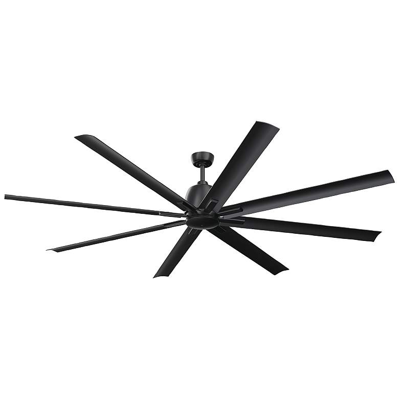 Image 3 84 inch Kichler Breda Satin Black Large Outdoor Ceiling Fan with Remote