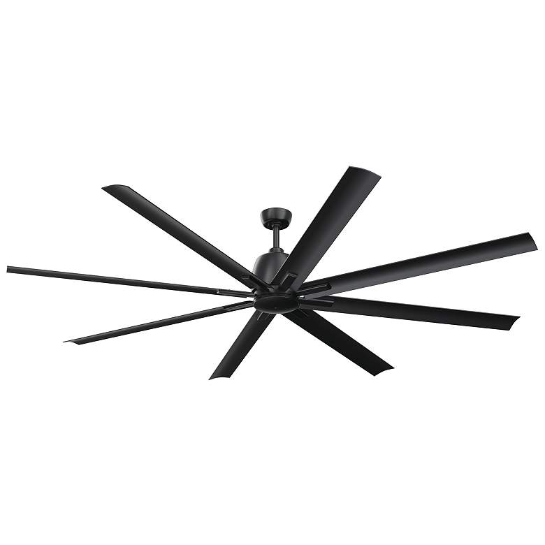 Image 3 84" Kichler Breda Satin Black Large Outdoor Ceiling Fan with Remote