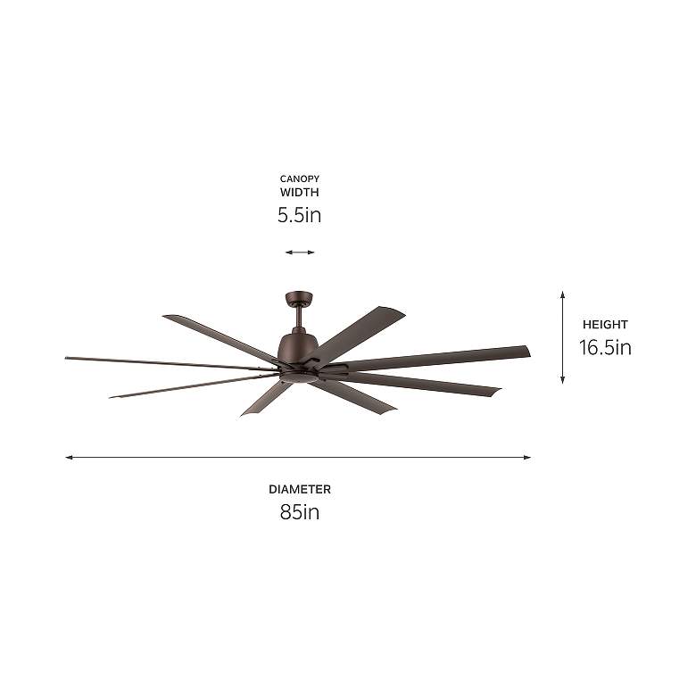 Image 5 84" Kichler Breda Satin Bronze Large Outdoor Ceiling Fan with Remote more views
