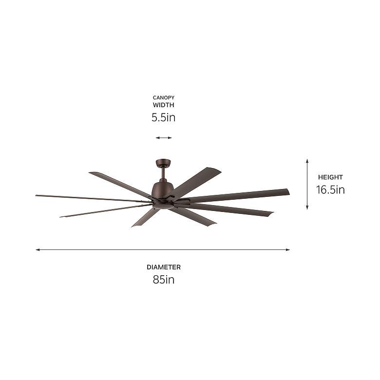 Image 4 84 inch Kichler Breda Satin Bronze Large Outdoor Ceiling Fan with Remote more views