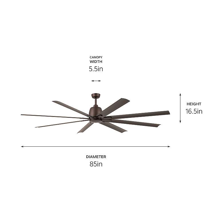 Image 5 84 inch Kichler Breda Satin Bronze Large Outdoor Ceiling Fan with Remote more views