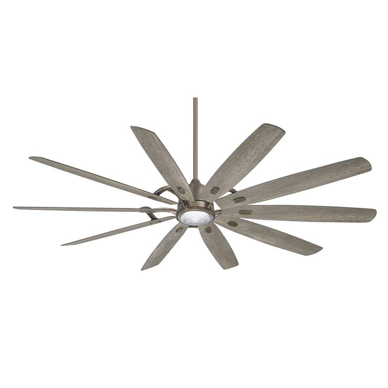 Image 2 84 inch Minka Aire Barn H2O Burnished Nickel Outdoor LED Smart Ceiling Fan