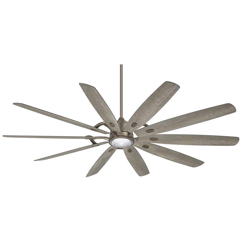 Image 2 84 inch Minka Aire Barn H2O Burnished Nickel Outdoor LED Smart Ceiling Fan