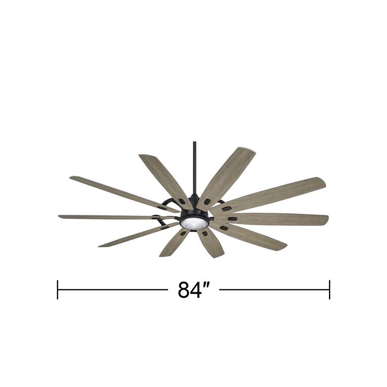 Image 6 84" Minka Aire Barn H2O Coal Large Outdoor LED Smart Ceiling Fan more views