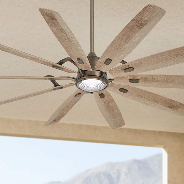 Image 1 84 inch Minka Aire Barn H2O Heirloom Bronze Outdoor LED Smart Ceiling Fan