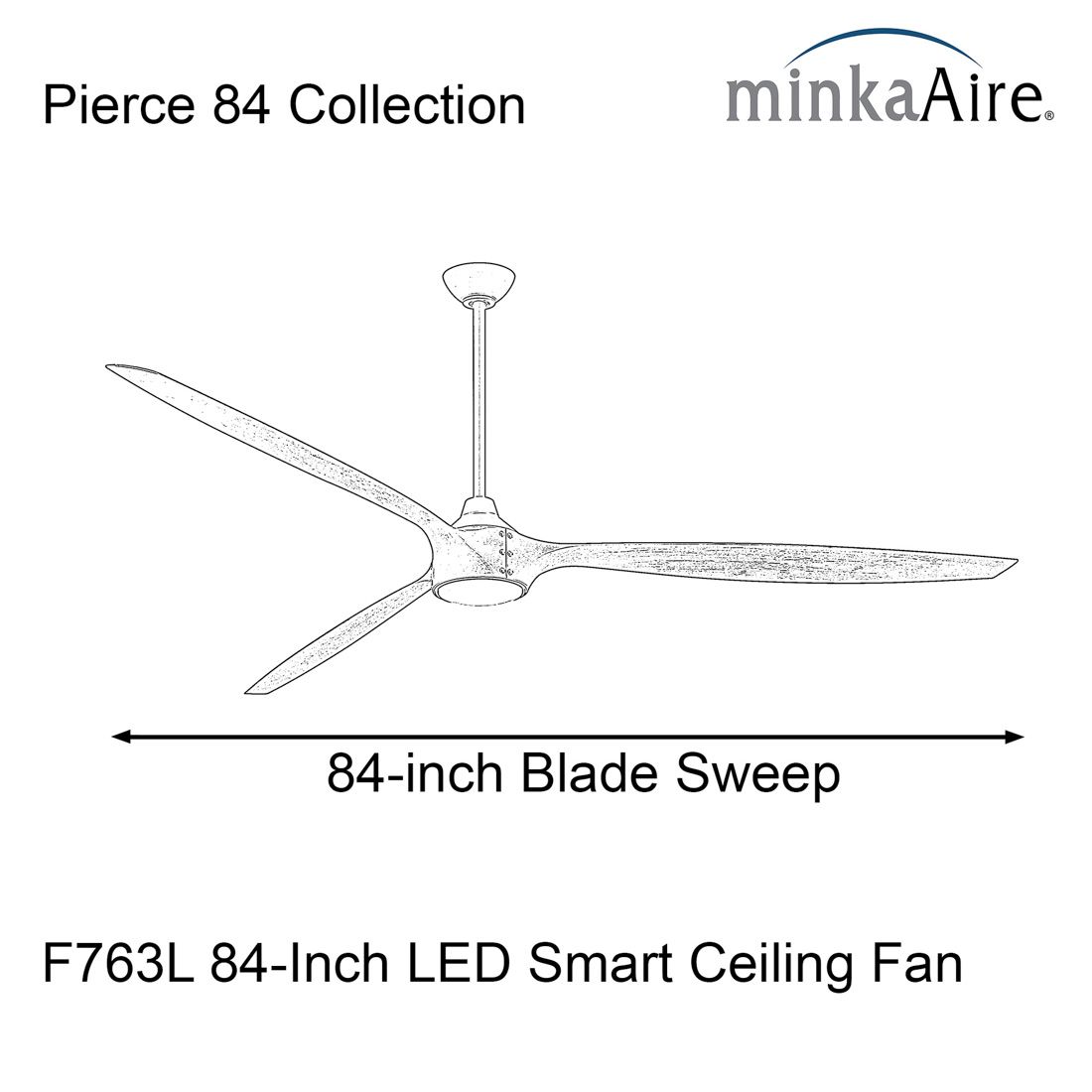 Image 5 84" Minka Aire Pierce Brushed Nickel LED Smart Ceiling Fan more views