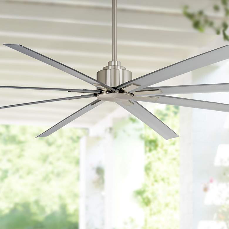 Image 1 84" Minka Aire Xtreme H2O Brushed Nickel Wet Ceiling Fan with Remote