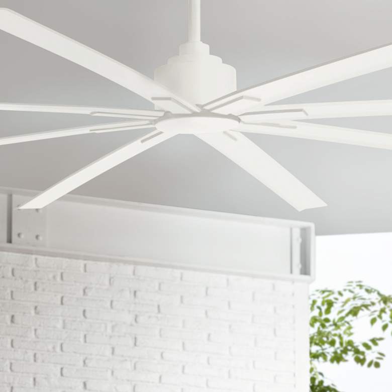 Image 1 84" Minka Aire Xtreme H2O White Wet Rated Large Fan with Remote