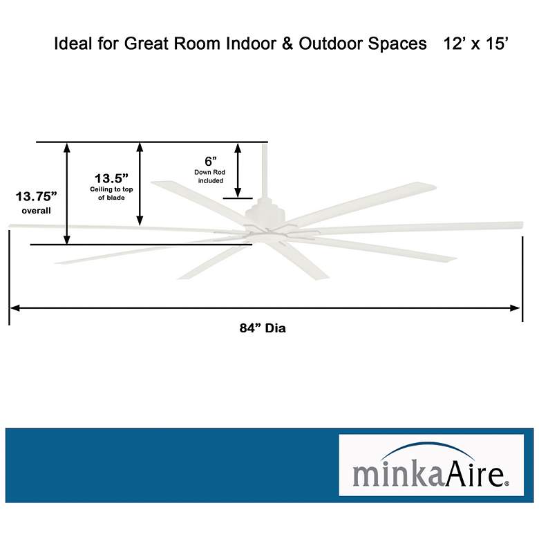 Image 7 84" Minka Aire Xtreme H2O White Wet Rated Large Fan with Remote more views