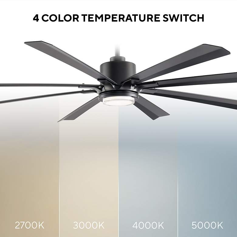 Image 6 84" Modern Forms Size Matters Matte Black Wet LED Smart Fan with Remot more views