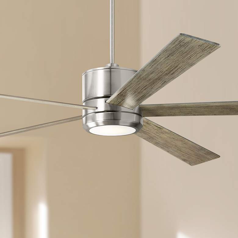 Image 1 84" Monte Carlo Vision 84 Brushed Steel LED Ceiling Fan