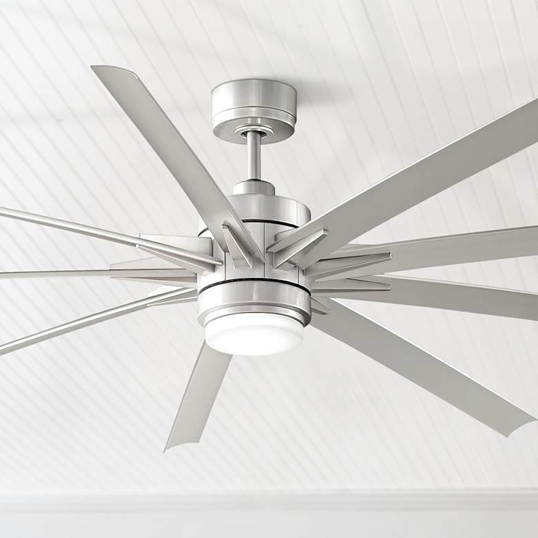 Image 1 84 inch Odyn Brushed Nickel LED Outdoor Ceiling Fan