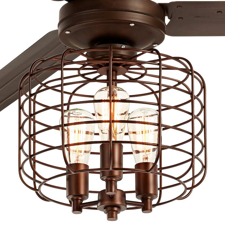 Image 3 84" Turbina XL Oil-Rubbed Bronze LED Large Ceiling Fan with Remote more views