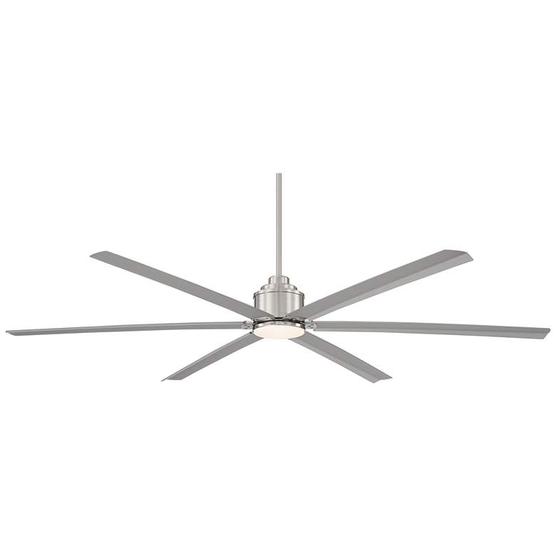 Image 2 84 inch Ultra Breeze Brushed Nickel LED Wet Ceiling Fan with Remote