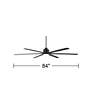 84" Ultra Breeze Matte Black LED Wet Rated Ceiling Fan with Remote