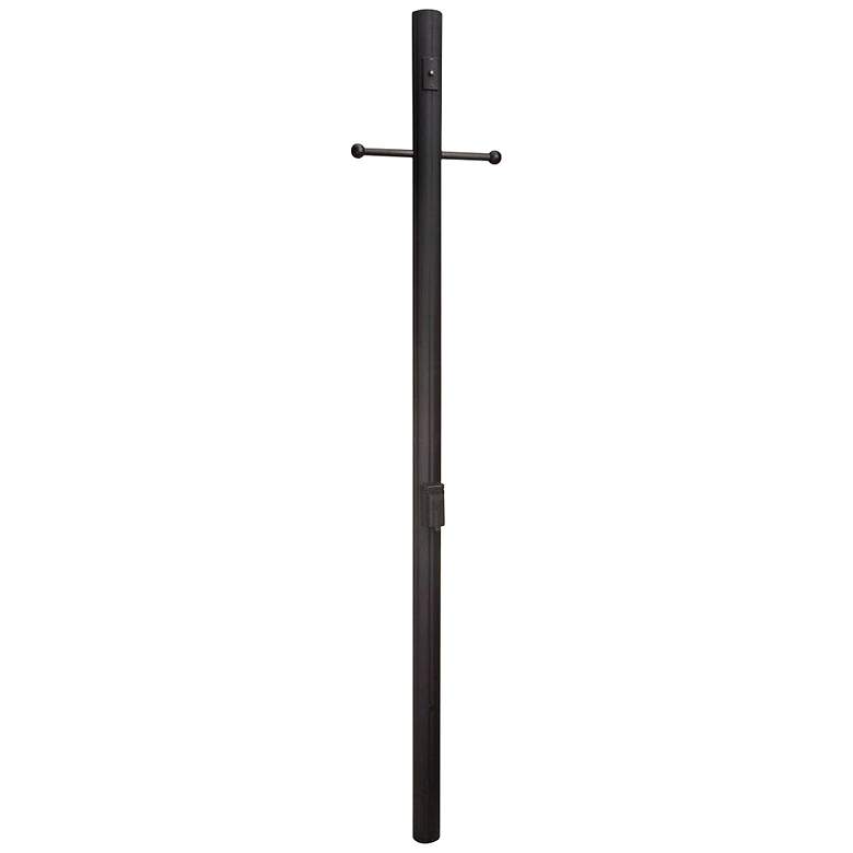 Image 1 84 inchH Matte Black Direct Burial Fluted Lamp Post