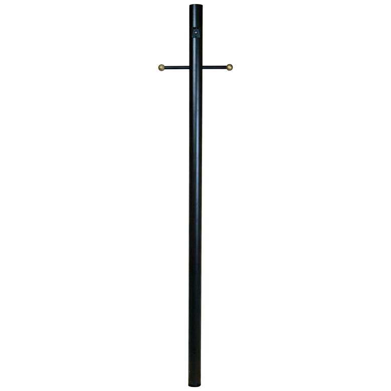 Image 1 84 inchH Matte Black Direct Burial Post with Built-In Photocell