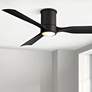 2_56" Casa Vieja Keel Matte Black LED Damp Remote Hugger Ceiling Fan in scene