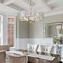 1_Golden Lighting Calla 27 3/4" Wide White Gold 6-Light Chandelier in scene