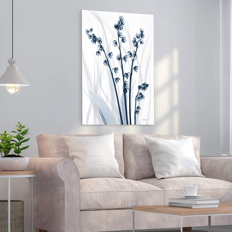 Image 1 Radiant Blues 1 48" High Tempered Glass Graphic Wall Art in scene