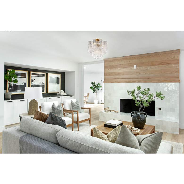 Image 1 Addis 17 3/4" Wide Aged Brass Clear Glass Ceiling Light in scene