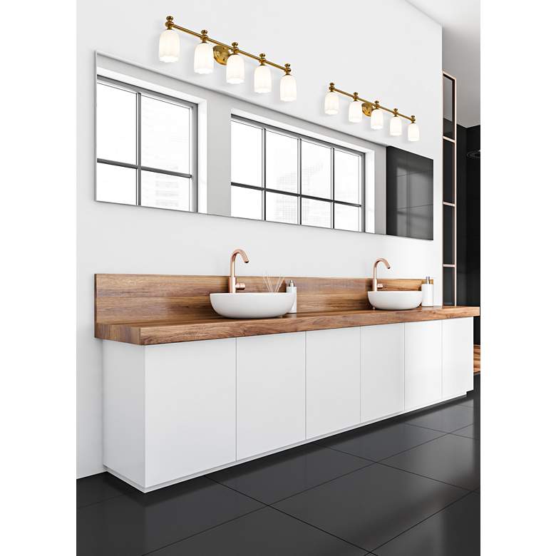 Image 1 Orion by Z-Lite Modern Gold 40.25 inch 5 Light Vanity in scene