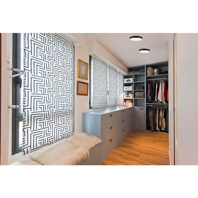 Image 1 Trim 1 Light 7" Wide Satin Nickel Flush Mount Light in scene