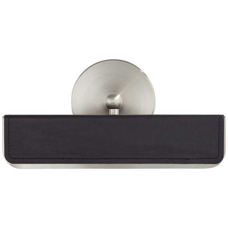 Image 2 84P74 - Single Headboard Brushed Nickel and Faux Black Leather Light more views