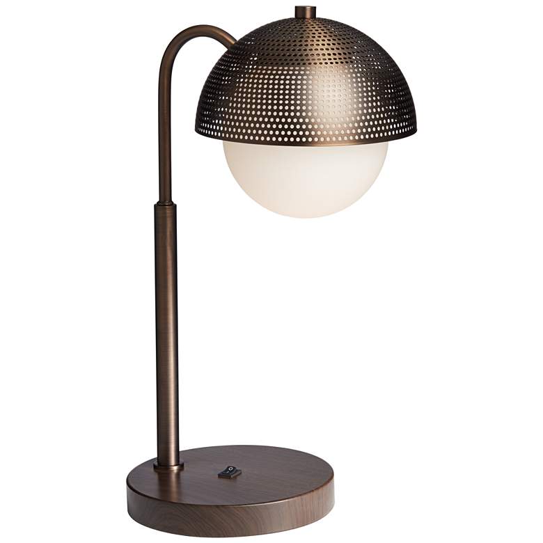 Image 1 84R48 - Metal and Wood Desk Lamp