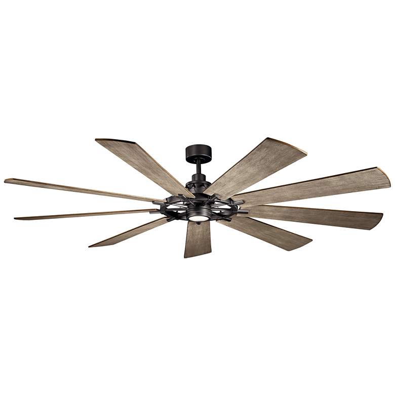 Image 2 85" Gentry Anvil Iron LED Ceiling Fan with Walnut Blades