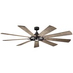 85" Gentry Anvil Iron LED Ceiling Fan with Walnut Blades