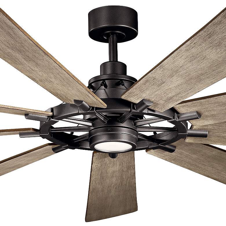 Image 3 85" Gentry Anvil Iron LED Ceiling Fan with Walnut Blades more views