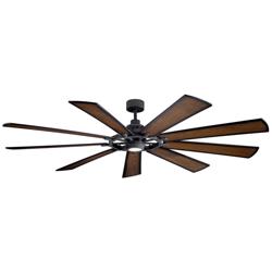 85" Kichler Gentry Distressed Black LED Ceiling Fan