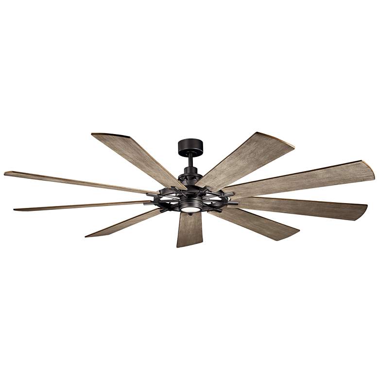 85 inch Kichler Gentry XL Iron LED Large Ceiling Fan with Wall Control