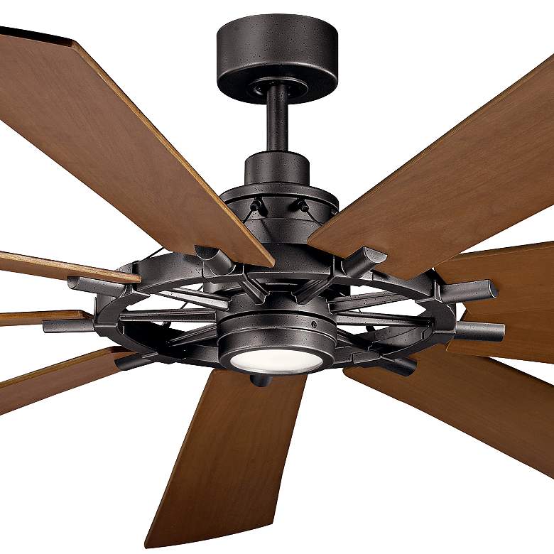 Image 4 85" Kichler Gentry XL Iron LED Large Ceiling Fan with Wall Control more views