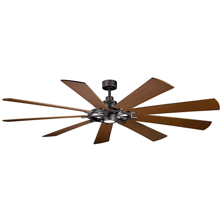Image 5 85" Kichler Gentry XL Iron LED Large Ceiling Fan with Wall Control more views