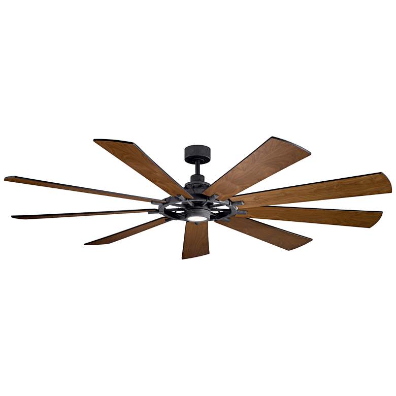 Image 5 85 inch Kichler Gentry XL LED Black Wagon Wheel Fan with Wall Control more views